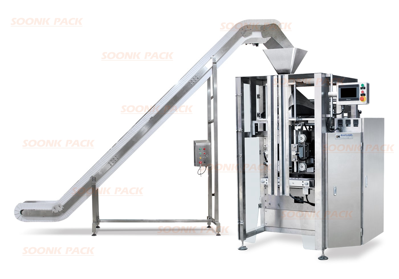 Semi-automatic Packing Machine With Bucket Belt Conveyor