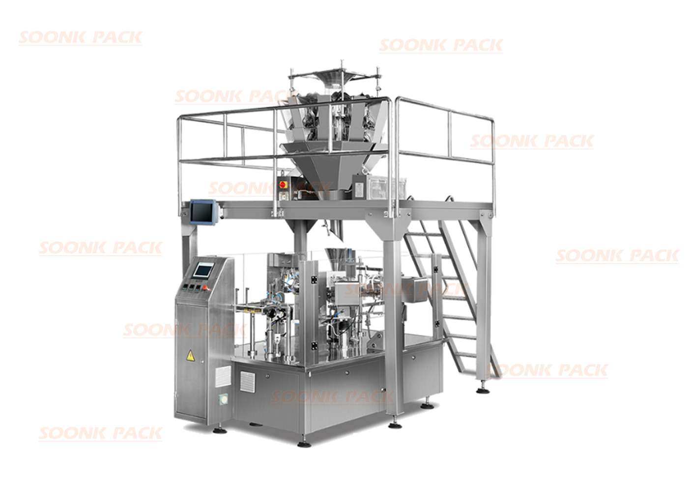 Quick-frozen food packaging machine automatic cuttlefish cake premade bag packaging machine