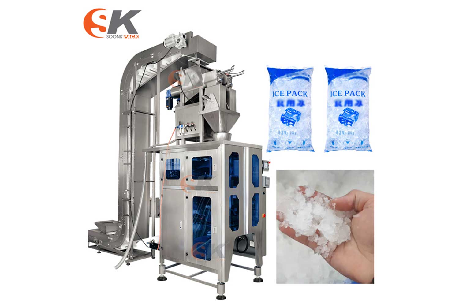 Low cost 5 kg ice cube packaging machine 